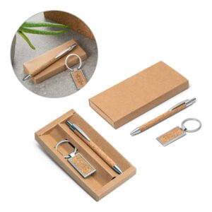 Kit caneta esferográfica e chaveiro personalizada