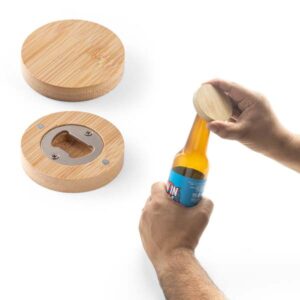 Porta copos em bambu com descapsulador personalizado
